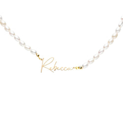 Real Pearl Name Necklace