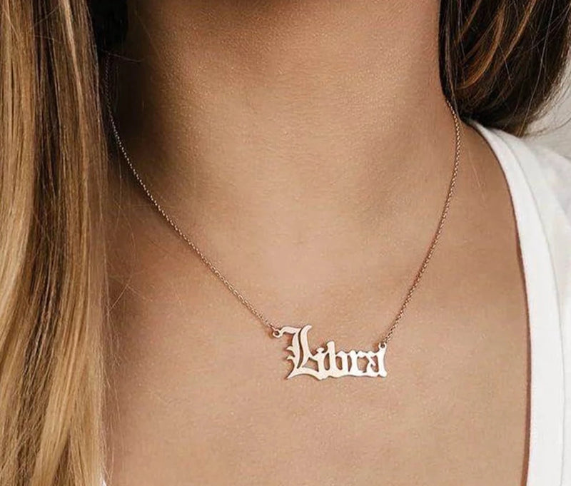 Zodiac Name Necklace