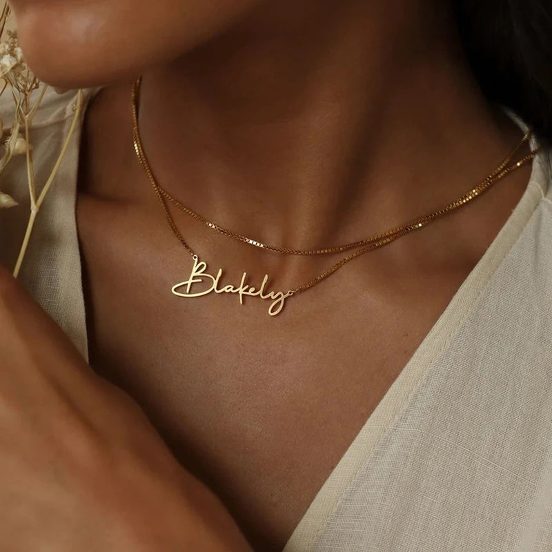 Box Chain Name Necklace