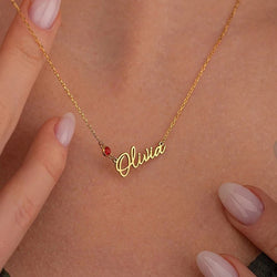 Birthstone Name Necklace