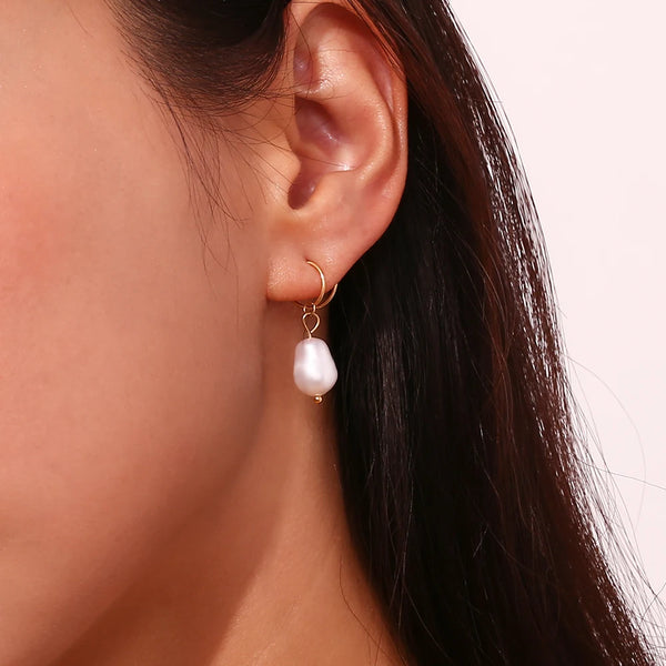 Spiral Pearl Drop Earrings