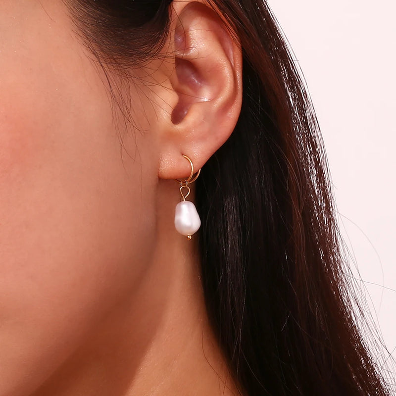 Spiral Pearl Drop Earrings