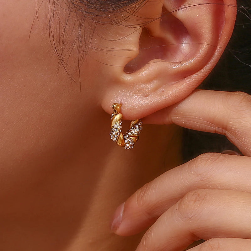 Rhinestone Crystal Paved Earrings