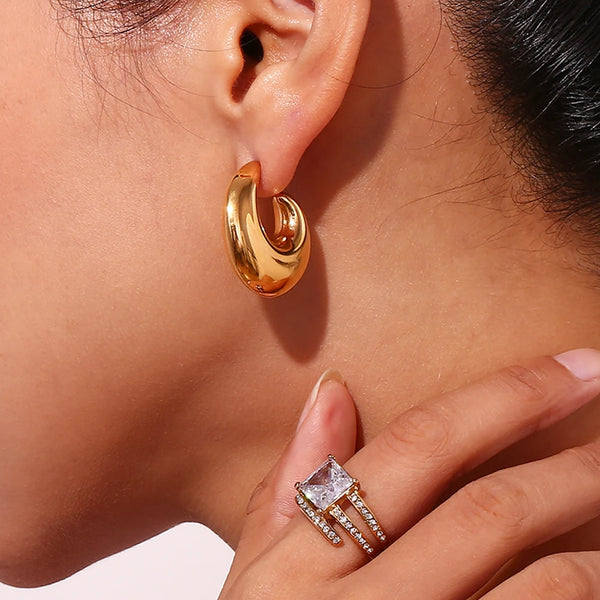 Wave Hoop Earring