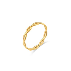 "Close-up of a ring with a thin braided band, showcasing intricate detailing and elegant simplicity."