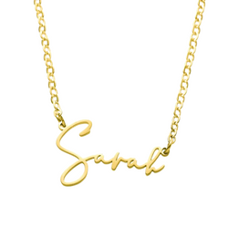 Elevate your accessory game with our Curb Chain Name Necklace. Crafted with high-quality stainless steel, this personalised piece is perfect for adding a touch of individuality to any outfit. Whether it's your name, a loved one's, or a meaningful word, wear it with pride and make a statement that's uniquely yours.