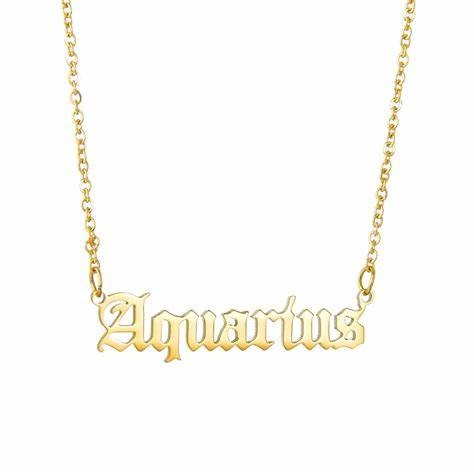 Zodiac Name Necklace